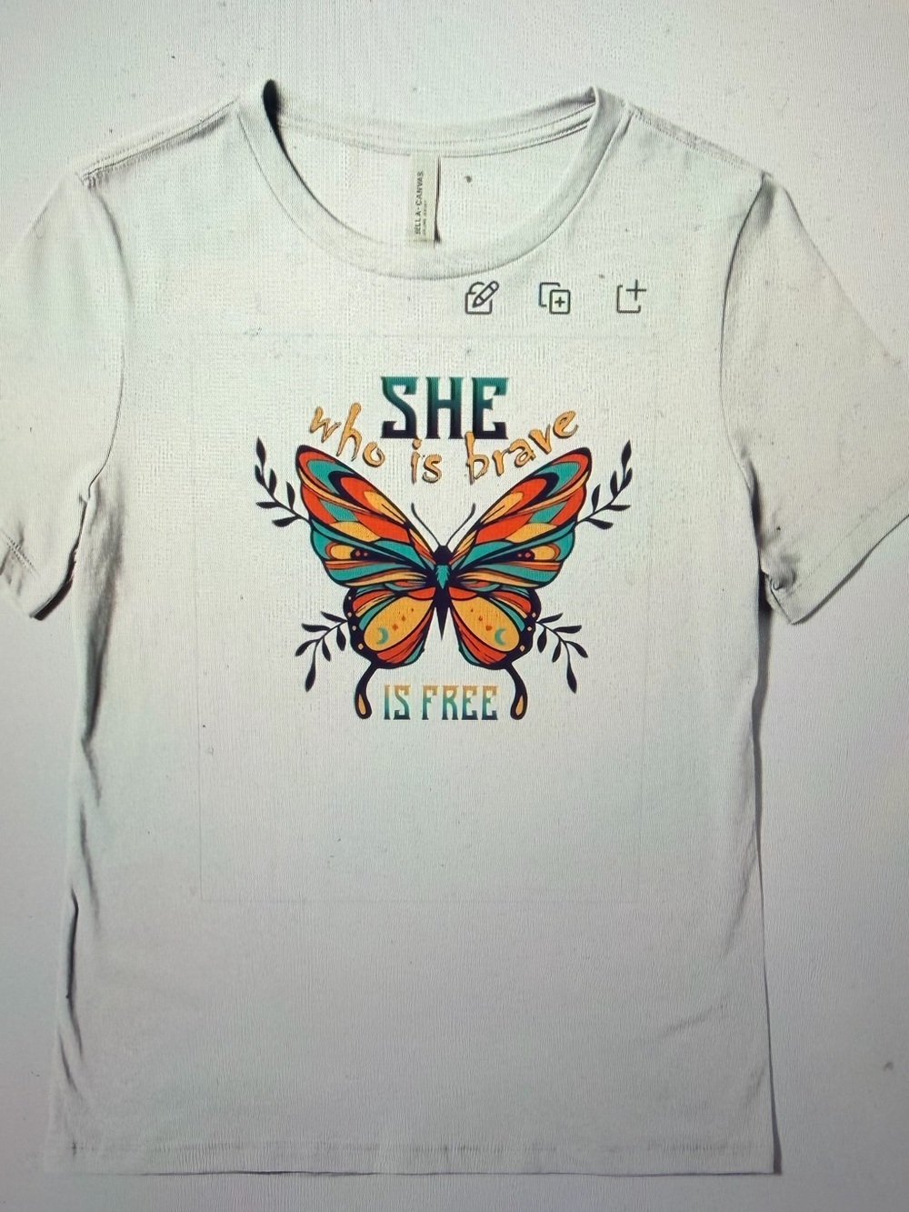 White Butterfly 'She Who Is Brave' Graphic Tee